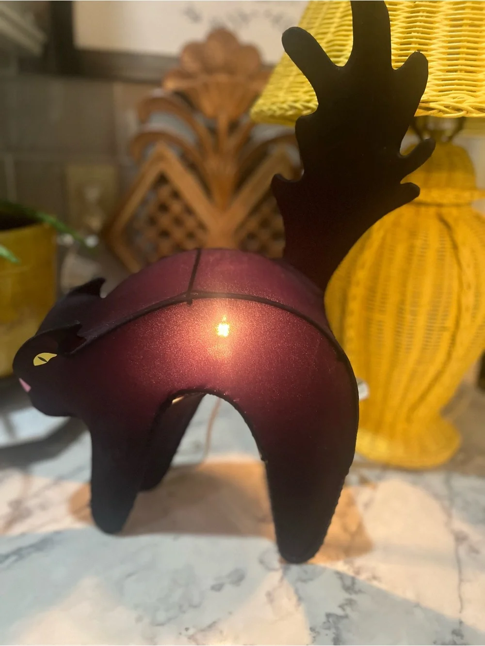 VTG Halloween Black Cat Nylon Lamp 1998 Vintage Trendmasters